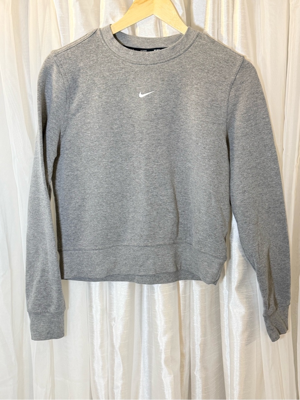 Nike Light Gray Crewneck Sweatshirt with White Swoosh
